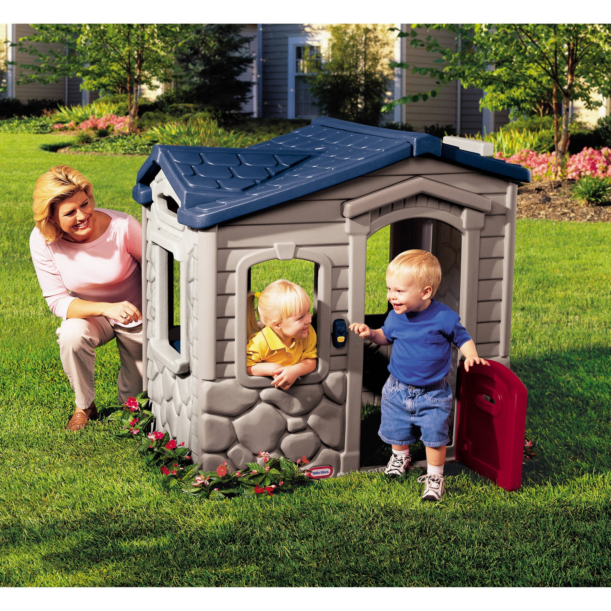 outdoor playhouse with doorbell