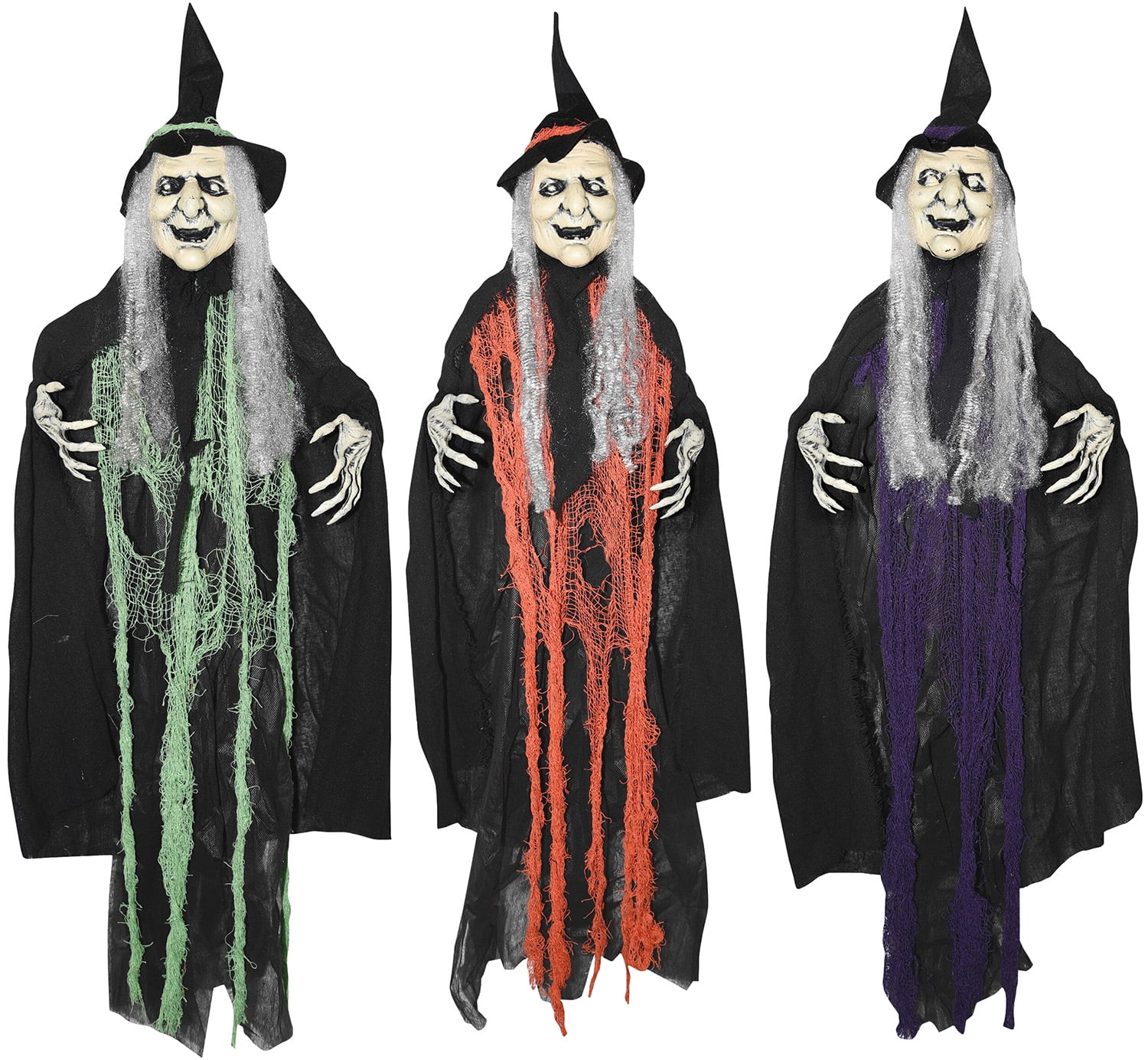 Sunstar Deluxe 3-Pc Hanging Witch Set Old Lady Assorted Color Lot ...