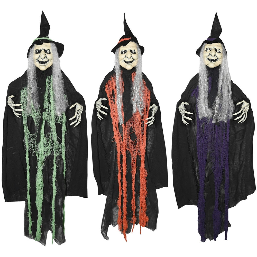 Sunstar Deluxe 3-Pc Hanging Witch Set Old Lady Assorted Color Lot ...