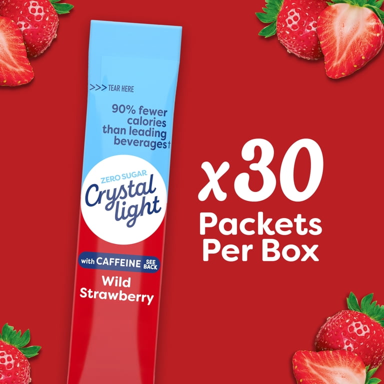 4 pack) Crystal Light Drink Mix with Caffeine, 30 Packets, for