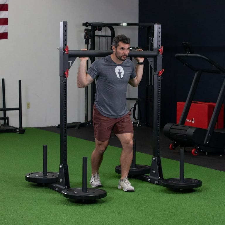 Titan Fitness T 3 Series Tall 92 Strongman Yoke 750 LB Capacity Multi Functional Stand for Yoke Carry Squat Rack Push Pull Sled Fat Bar Pull Up