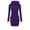 Purple, variant on Herrnalise Women’s Dresses Summer 2024 s Long Sleeve Solid PatchworkRound Neck Casual LongHooded Sweatershirt Dress S-2XL