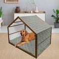 thumbnail image 2 of Bohemian Pet House, Geometric Pattern Ornamental Floral Folk Art Abstract, Outdoor & Indoor Portable Dog Kennel with Pillow and Cover, 5 Sizes, Multicolor, by Ambesonne, 2 of 4