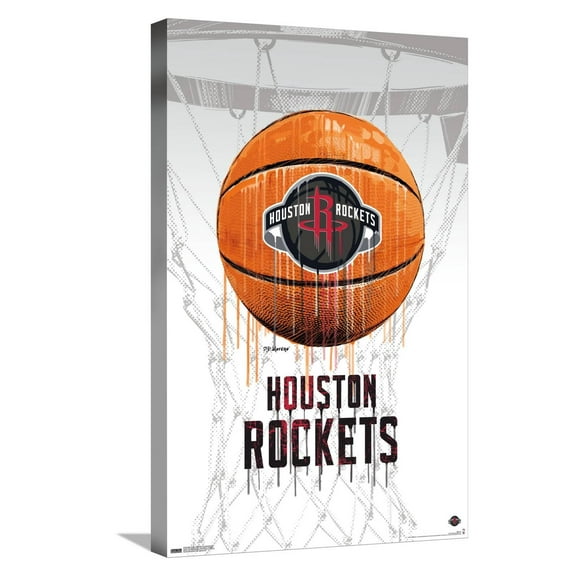 NBA Houston Rockets - Drip Basketball 21 Canvas Wall Poster, 14.725" x 22.375"