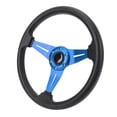 thumbnail image 1 of Universal 14in Car Racing PU Leather Steering Wheel for 6 Hole Hub Adapter, 1 of 7
