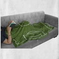 thumbnail image 6 of Teen Room Soft Flannel Fleece Throw Blanket, Soccer Field Grass Motif Stadium Game Match Winner Champion Sports Area, Cozy Plush for Indoor and Outdoor Use, 60" x 80", Fern Green White, by Ambesonne, 6 of 6