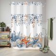 thumbnail image 6 of No Hook Shower Curtain, Blue Coastal Shower Curtains for Bathroom with See Through Top Window, Summer Beach Starfish Weeping Eucalyptus Waterproof & Washable Bath Curtain 60"x72", 6 of 9