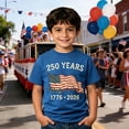 thumbnail image 2 of Boys 250 Anniversary USA Shirt 4th of July Flag Tees 1776-2026 250th Years Patriotic Shorts Sleeve T-Shirt for Boys (Blue 2-3 Years), 2 of 4