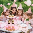 thumbnail image 6 of Unique Bargains 3-Layer Heart Shaped Cupcake Stand Pink Glod Tone, 6 of 6