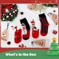 thumbnail image 6 of 4 Pairs Christmas Socks, Warm Winter Socks, Thicken Fleece Socks, Colorful Xmas Socks, for Christmas Party Gift, 6 of 7