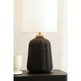 thumbnail image 3 of Kate and Laurel Wylla Modern Rattan Bedside Table Lamp, 8 x 8 x 18, Black Rattan, Decorative Woven Tabletop Desk Lamp with Linen Shade for Living Room Decor, 3 of 10