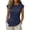 Navy, variant on QASIEATN Trendy Essentials Clothing for Women: Elegant Solid Color Ruched Asymmetrical T Shirt for Spring & Summer Fall Fashion Outfits for Women