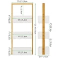 thumbnail image 3 of mDesign Free-Stand Wood Bamboo 3-Tier Bathroom Storage Rack Shelf, White/Natural, 3 of 5