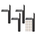thumbnail image 1 of Unique Bargains 4 Pcs Pieds de Remplacement pour Pieds de Meubles Pieds de Canapé Pieds de Meuble Pieds de Sofa DIY pour Armoire Table (5 Pouces, Noir), 1 of 6
