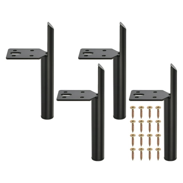 Unique Bargains 4 Pcs Pieds de Remplacement pour Pieds de Meubles Pieds de Canapé Pieds de Meuble Pieds de Sofa DIY pour Armoire Table (5 Pouces, Noir)