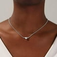 thumbnail image 3 of Murtoo heart necklace stainless steel snake chain 18 inch letter charm jewelry for women, 3 of 9