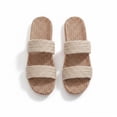 thumbnail image 6 of Samdudou Plus Size Slip On Sandals for Women Double Band Woven Slides Braided Texture Flat Jute Style Sole Minimalist Open Toe Footwear for Vacation, 6 of 6