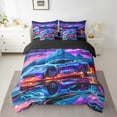 thumbnail image 2 of Manfei Cool Racing Car Twin Bedding Sets 7pcs for Teens Boys, Blue Sports Car Bedding Comforter Set, Speed Extreme Sport Game Sheet Sets, Breathable Home Decor, 2 of 8