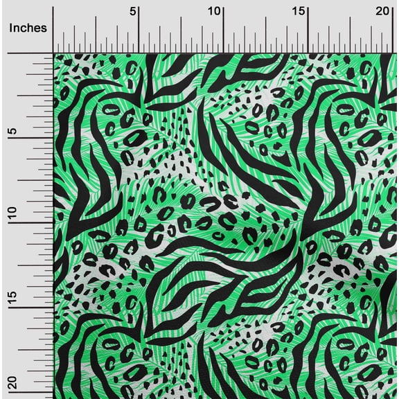 oneOone Cotton Poplin Light Green Fabric Animal Skin Sewing Fabric By The Yard Printed Diy Clothing Sewing Supplies 42 Inch Wide-MBY
