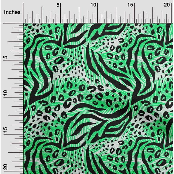 oneOone Rayon Light Green Fabric Animal Skin Sewing Craft Projects Fabric Prints By Yard 56 Inch Wide-2Y9