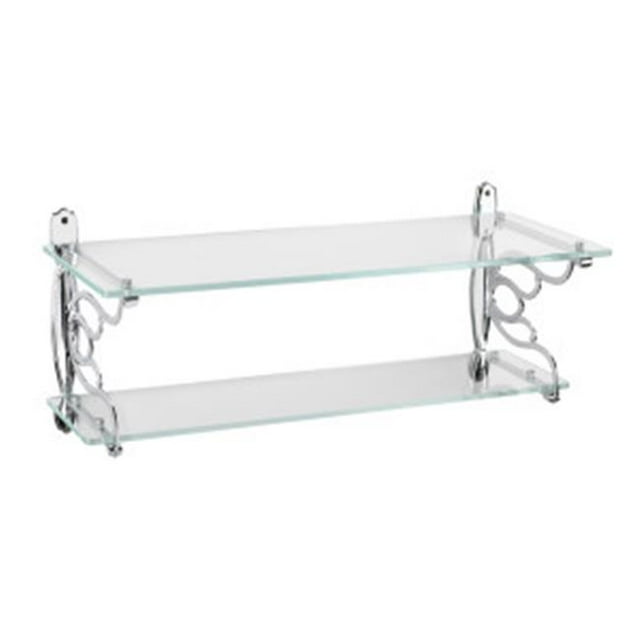Topex Designs 11236A27 Double Glass Bathroom Shelf - Dark Bronze