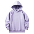 thumbnail image 4 of DxhmoneyHX Hoodies for Girls Oversized Plain Basic Pullover Sweatshirts Comfy Long Sleeve Trendy Shirts Hooded Fall Preppy Clothes 2-13 Years, 4 of 4
