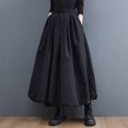 thumbnail image 2 of Falda de mujer casual Falda sólida de color negro Negro, 2 of 5