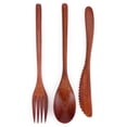 thumbnail image 2 of Tenedores De Cucharas De Madera, Juego De Cubiertos De Madera Juego De Tenedores De Cucharas De Madera Reutilizables Portátil Con Bolsa Para Viajes Para La Oficina Para Picnic ANGGREK Otros, 2 of 8