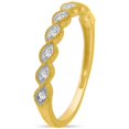 thumbnail image 2 of Yellow Gold-Plated Sterling Silver and Diamond Swirl Band Ring (1/10 cttw, I-J Color, I2-I3 Clarity), Size 7, 2 of 4