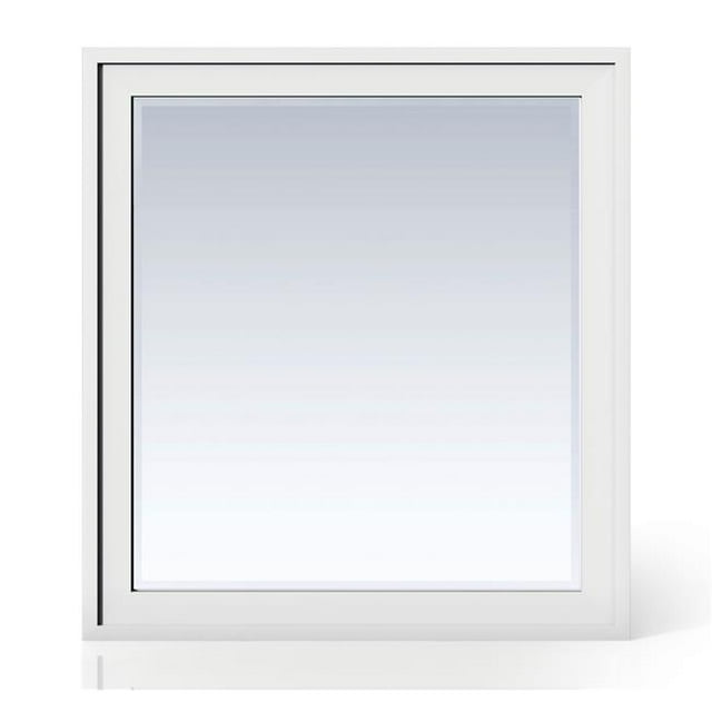 James Martin Furniture E444-M36-GW 36 in. Addison Rectangular Mirror, Glossy White
