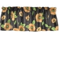 thumbnail image 2 of Cotton Window Valance Floral Print 58 Inch Wide Sunflowers on Black, 2 of 2