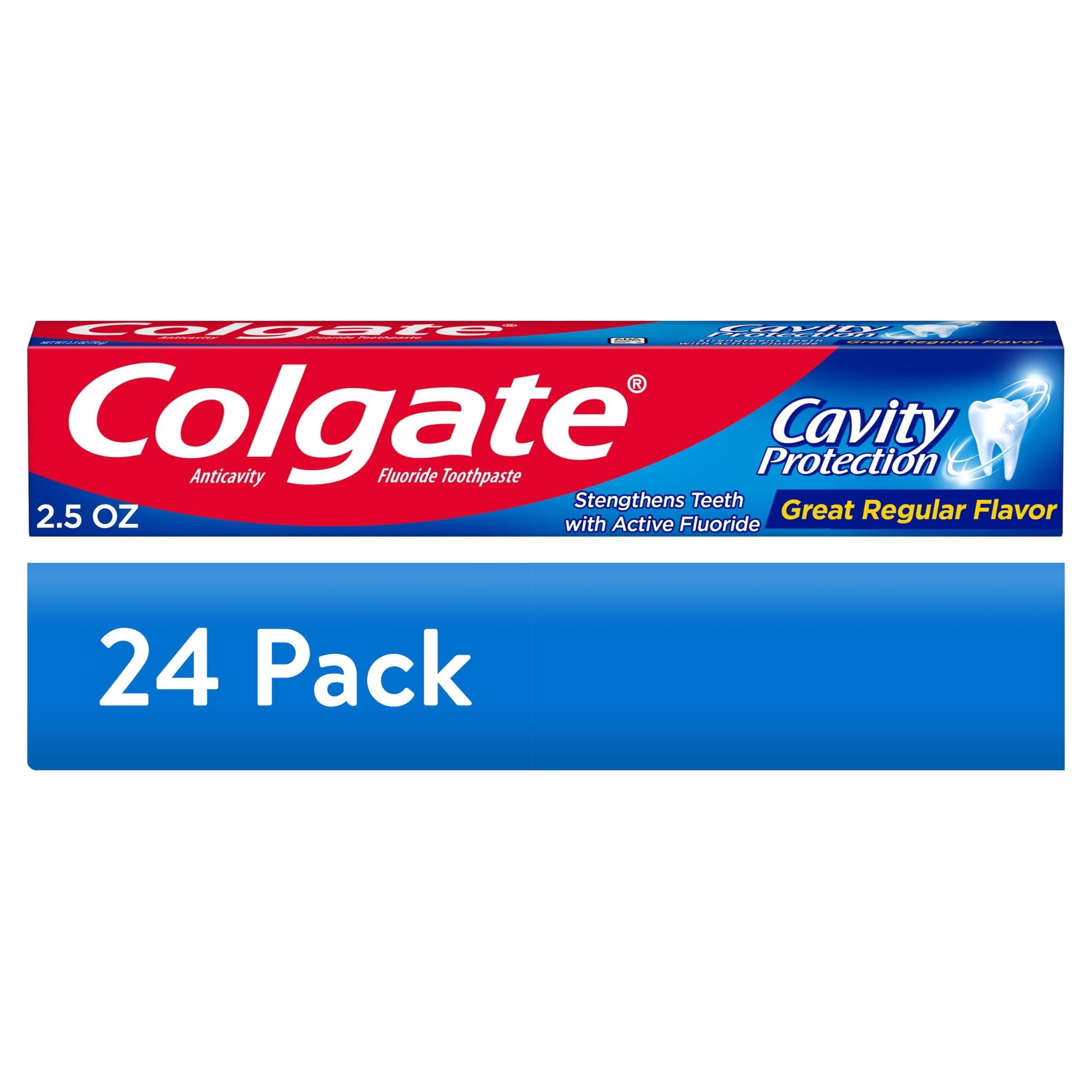 (24 pack) Colgate Cavity Protection Toothpaste with Fluoride  Minty Great Flavor  2.5 oz Tube