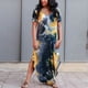 thumbnail image 5 of Vestido Largo Con Cuello En V, Elegante Dobladillo Cruzado, Vestido Teñido Con Estampado De Moda, Informal Para Citas, Compras Para El Trabajo De La Vida Diaria ANGGREK Otros, 5 of 6