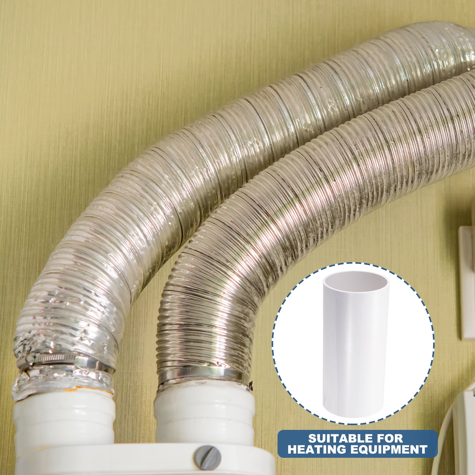 Uxcell Straight Inline Duct Connector, Plastic Dryer Hose Connector Pipe Fitting Adapter Coupling 5"