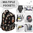 thumbnail image 7 of Pzuqiu Reading Sloth Print 17 Inch School Backpack, Soft Padded Breathable Large Capacity Bookbag with Side Pockets, Lightweight Casual Travel Daypack for Teens Boys Girls, 7 of 7