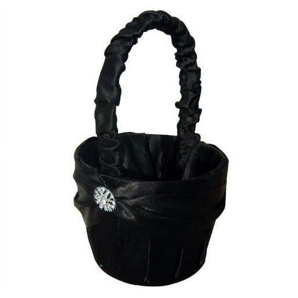 Cesta de flores para boda, con diamantes de imitación, para novia, con asa, contenedor de pétalos, porta dulces para fiestas, banquetes, suministros decorativos, ceremonias, decoración romántica