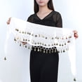 thumbnail image 4 of Byworldtasic Womens Belly Dance Hip Scarf Mini Skirt with Gold Coins Belly Dancer Belt Scarf Skirt, 4 of 6