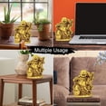 thumbnail image 3 of Rubans Attachés Statue de Bouddha Rieur pour Bonne Chance / Résine, Doré / 5 Pouces / Idole de Bouddha pour Maison, Salon, Bureau, Table, Richesse, Décoration de Bouddha / Statue de Bouddha Feng Shui Intérieure, 3 of 7