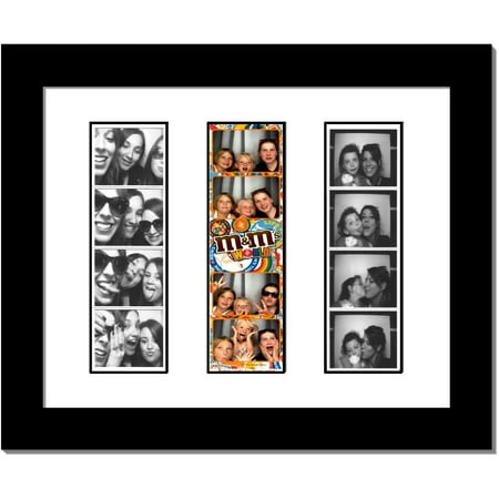 Cherish Frame - CreativePF- Wedding Photo Booth Frame - Holds 1- 2x6 with Mat to Display, Cherish and Preserve your Wedding Memories (Black | White Mat, 3- 2x6)