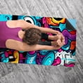 thumbnail image 5 of Graffiti Gym Towel with Storage Bag, 72.8"x26.8", Suitable for Yoga, Pilates, Fitness - Yoga Blanket, Yoga Mat Towel, Hot Yoga Towel Included, 5 of 6