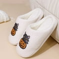 thumbnail image 7 of Gaexia Women's Halloween Cat Print Slippers Cozy Soft Indoor Outdoor Slides Comfortable Flat Shoes For Women And Men, 7 of 7