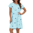 thumbnail image 4 of American Trends Womens Cotton Nightgowns Cartoon Printed Night Shirt Casual Pajamas Long Sleep Dress, 4 of 8