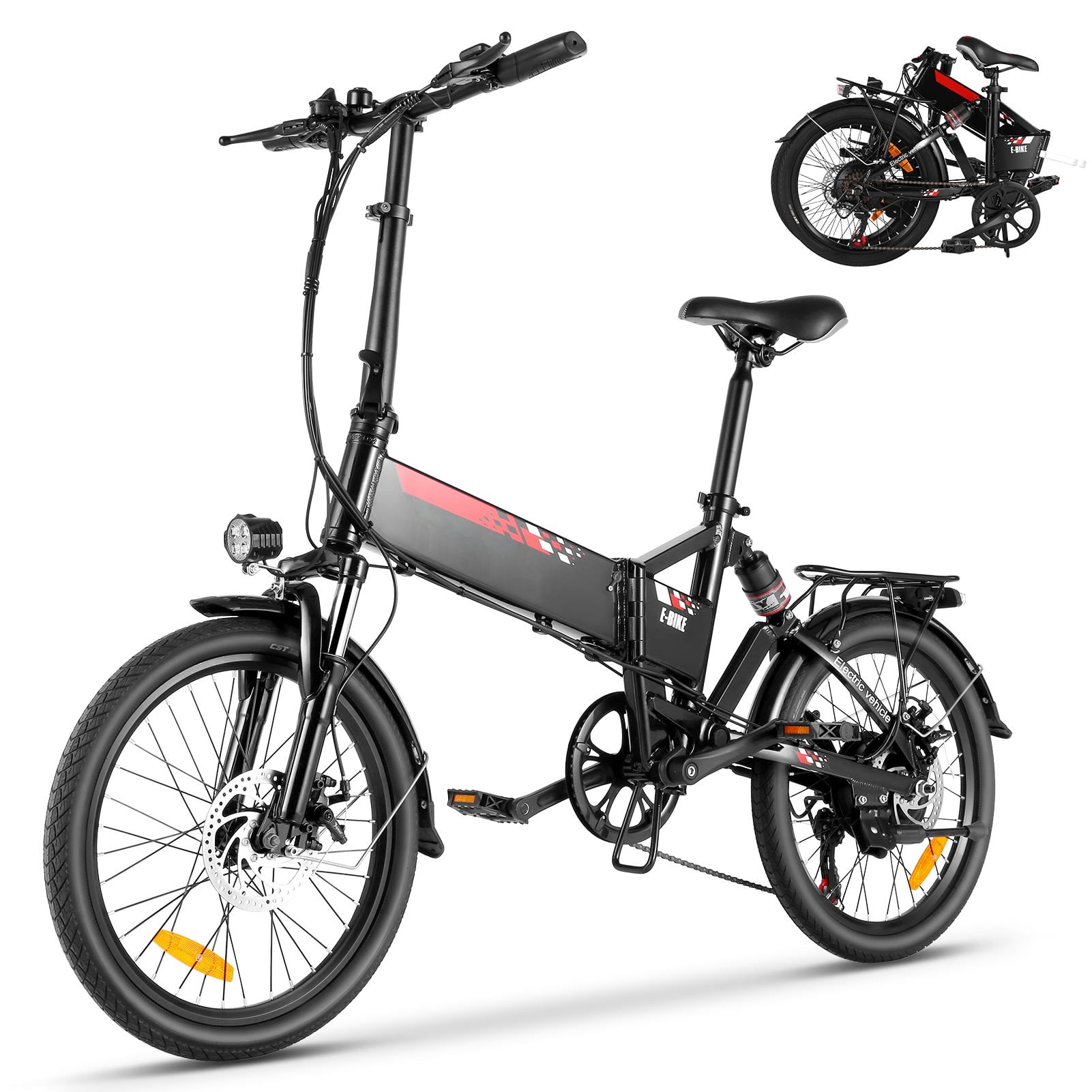 Gocio 500W Folding Electric Bike, 20" Electric Commuter Bicycle with Removable 48V LithiumIon