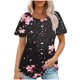 thumbnail image 2 of Fiudx Ofertas Flash Del Día Solo En Línea Top Estampado con Cuello Redondo y Manga Corta Informal para Mujer a La Moda, 2 of 6