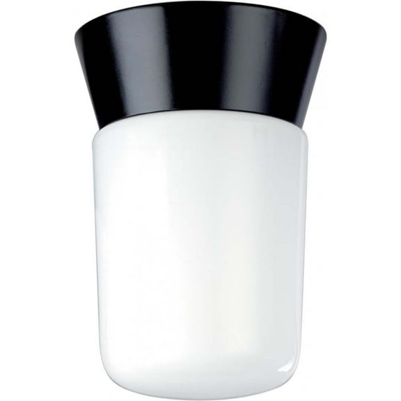 Nuvo 77-154 - OUTDOOR FIXT BLK/WHT GLASS CYL