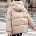 thumbnail image 5 of Scyoekwg Warm Winter Puffer Jackets for Women Fashion Thicken Parka Jackets Long Sleeve Casual Hooded Padded Quilted Coats with Pockets (Khaki,L), 5 of 5