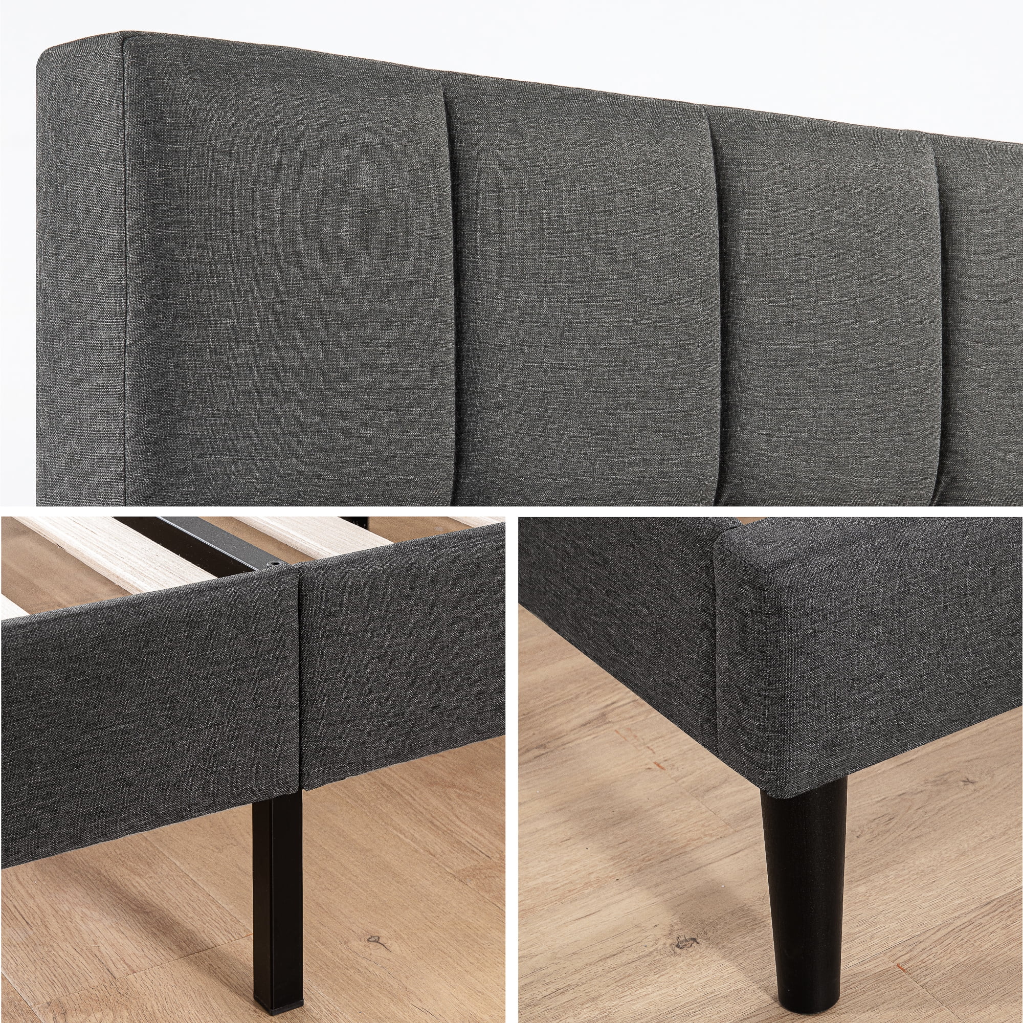 Zinus lottie upholstered platform 2024 grey bed frame
