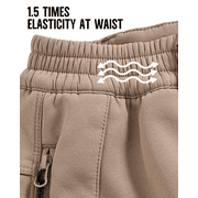 Taigaofy Men's Winter Fleece Lined Hiking Pants With Zip Pockets Waterproof Quick-Dry Travel Fishing Work Outdoor Pants Khaki M