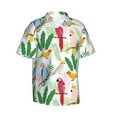 thumbnail image 2 of Hawaiian Shirt For Men, Cartoon Colorful Cute Parrot Plant Mens Button Down Short Sleeve Shirt, Summer Beach Shirts For Men, 2 of 2