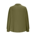 thumbnail image 5 of Nfurl Womens Waffle Knit Button Up Shirts Casual Long Sleeve Ladies Fall Tops Loose Fit Solid Color Daily Wear Blouses Green S, 5 of 5